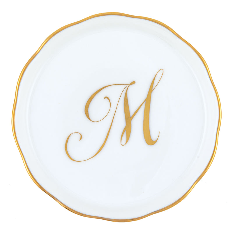 Herend Monogram Coaster, M