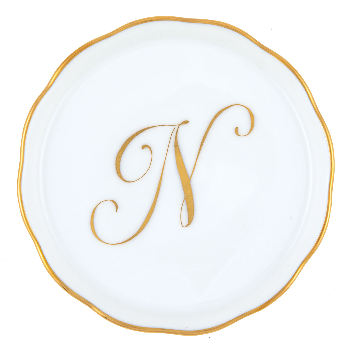 Herend Monogram Coaster, N
