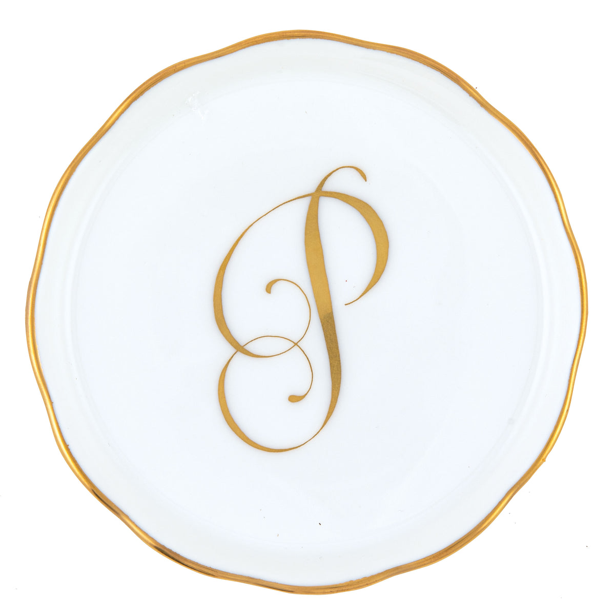 Herend Monogram Coaster, P
