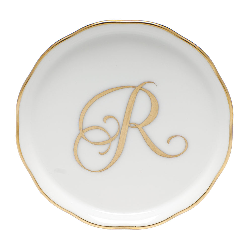 Herend Monogram Coaster, R