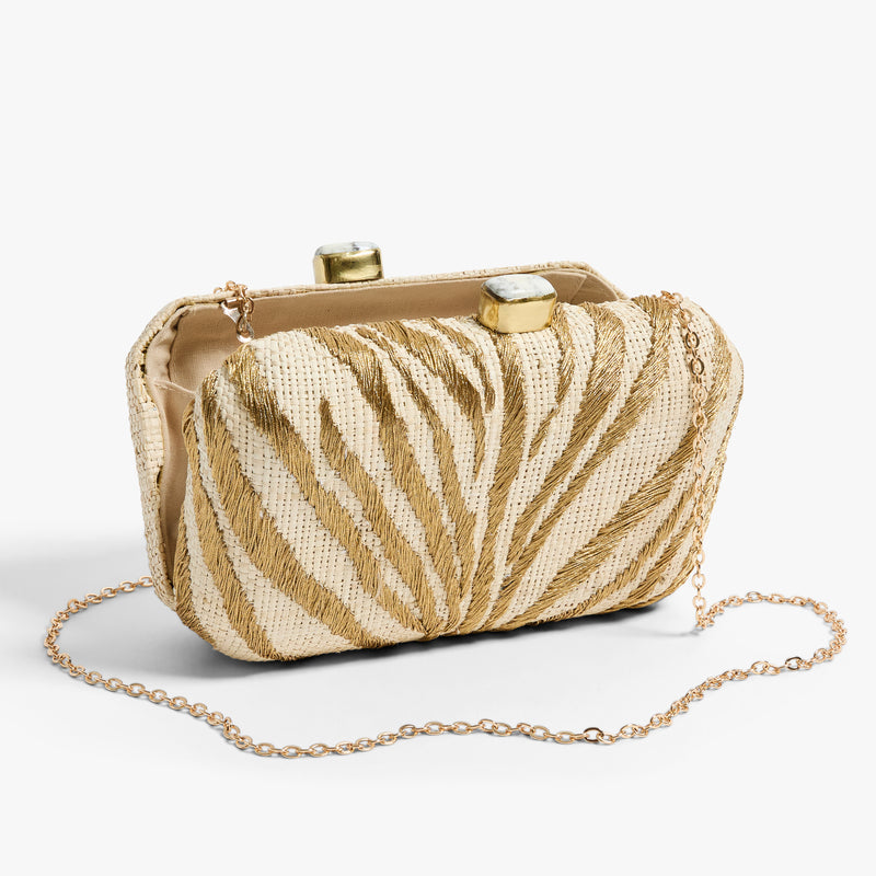 Le Zoo Gold Clutch