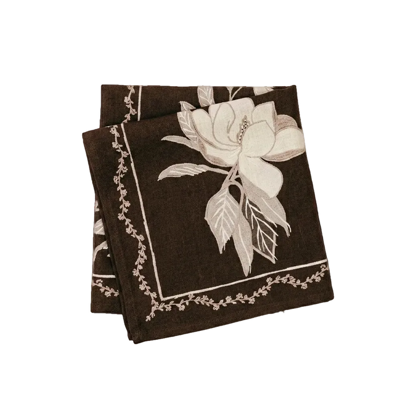 Brown Magnolia Napkin