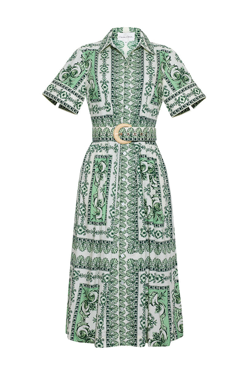 Malena Dress, Hudson Scarf Mint by Cara Cara