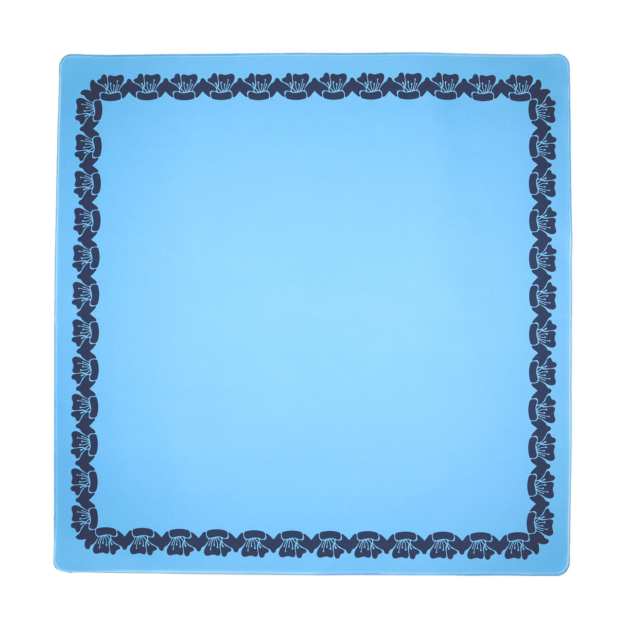 Blue Flower Border Mahjong Mat