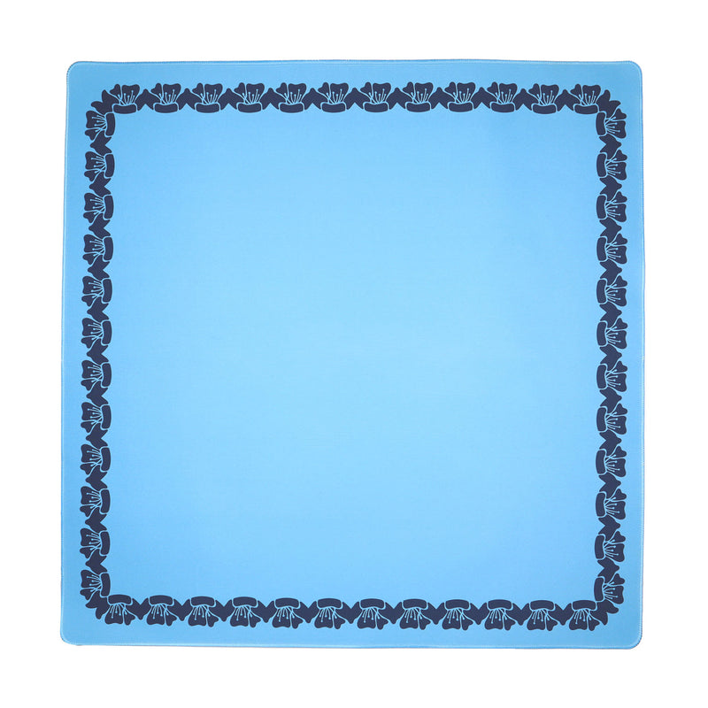 Blue Flower Border Mahjong Mat