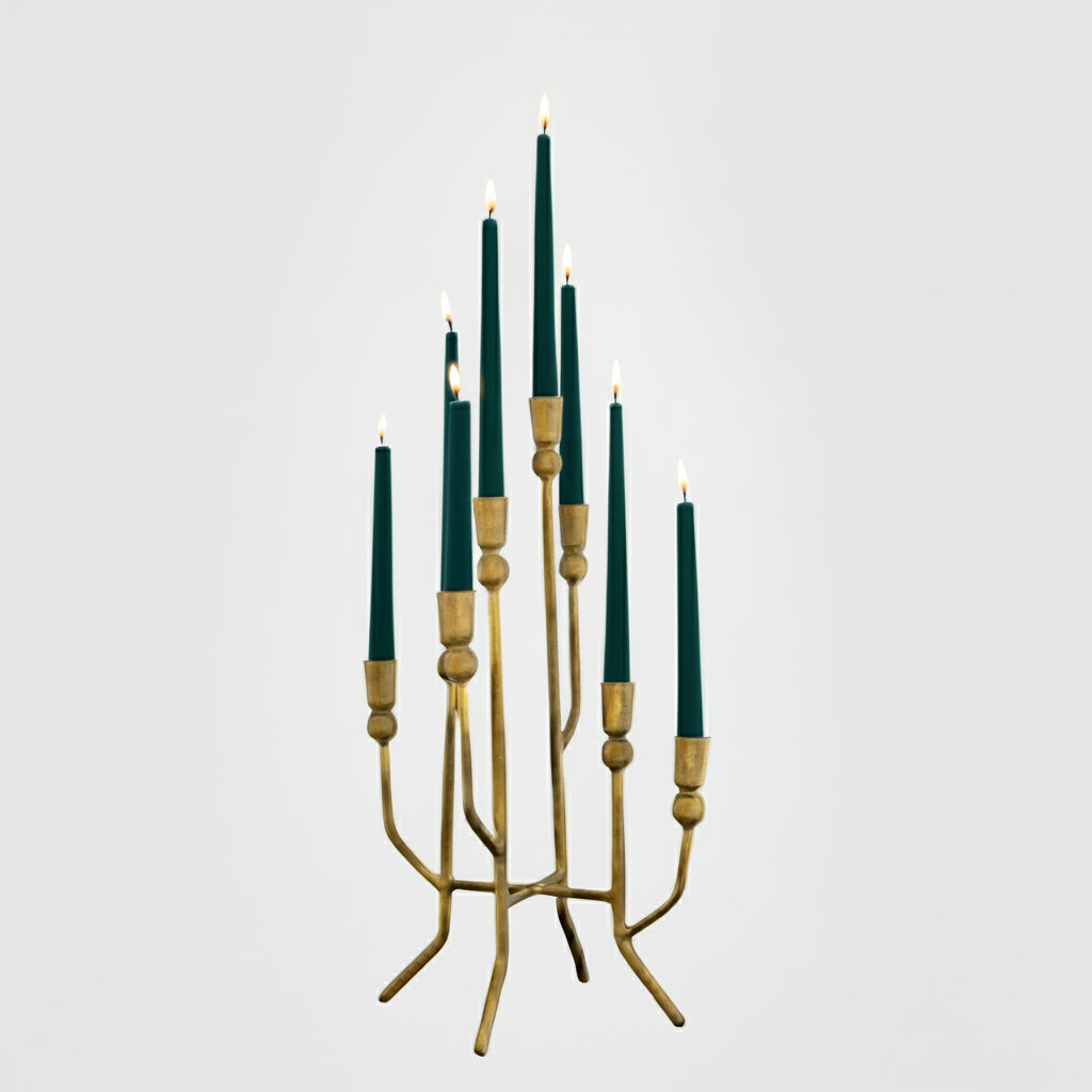 Brass Taper Candle Centerpiece