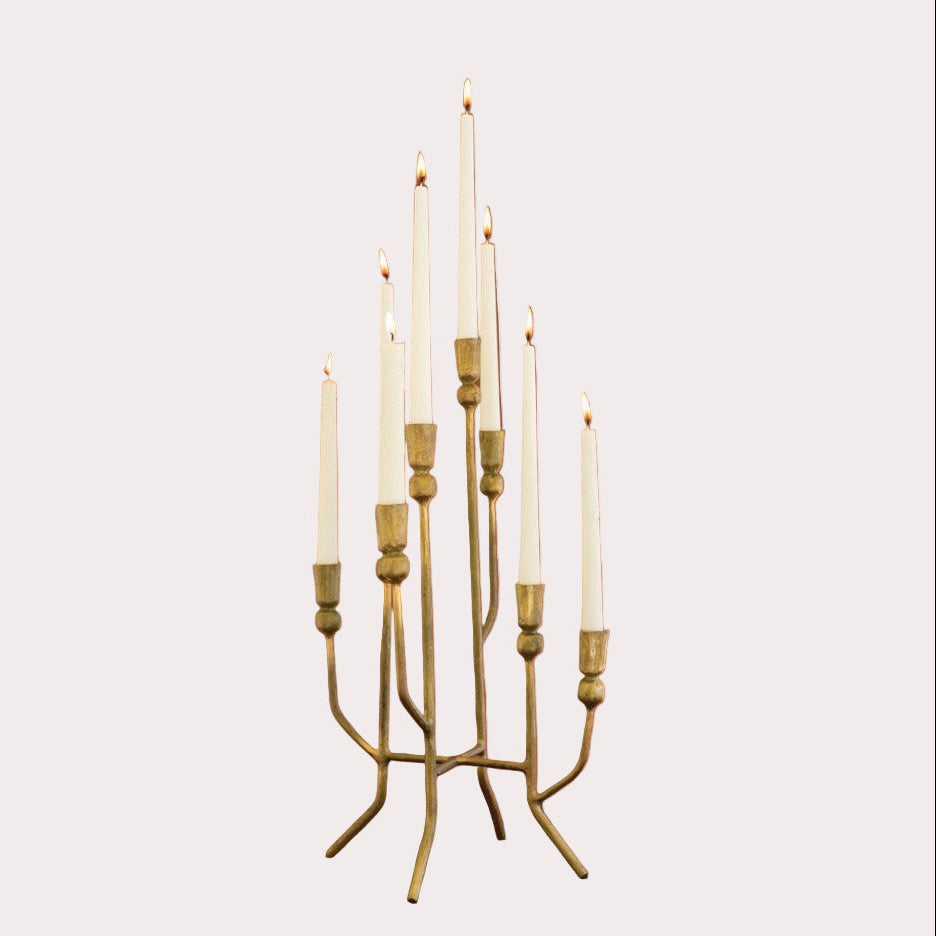 Brass Taper Candle Centerpiece