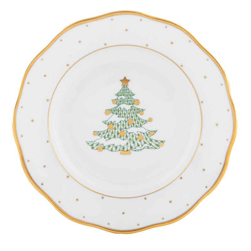 Herend Dessert Plate-Christmas Tree, 8.25D