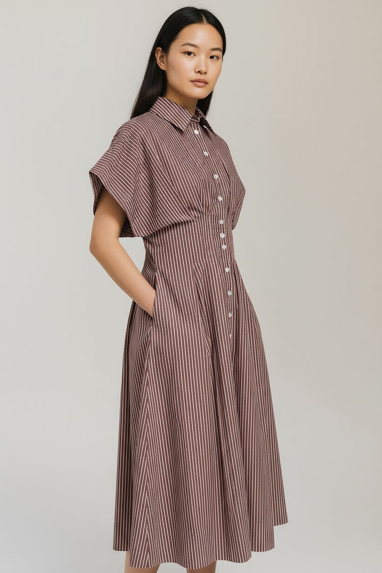 Cira Cinnamon Stripe Dress