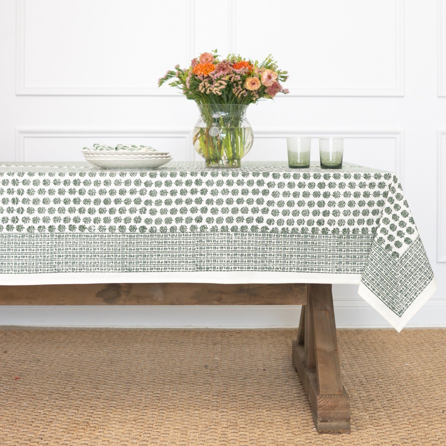 Elise Green 60x120" Tablecloth