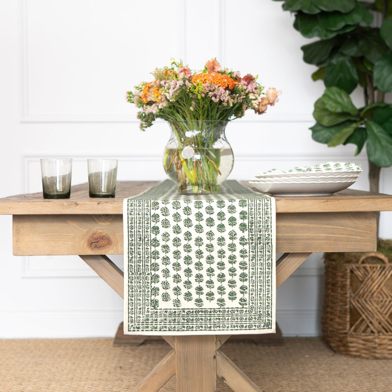 Elise Green Table Runner