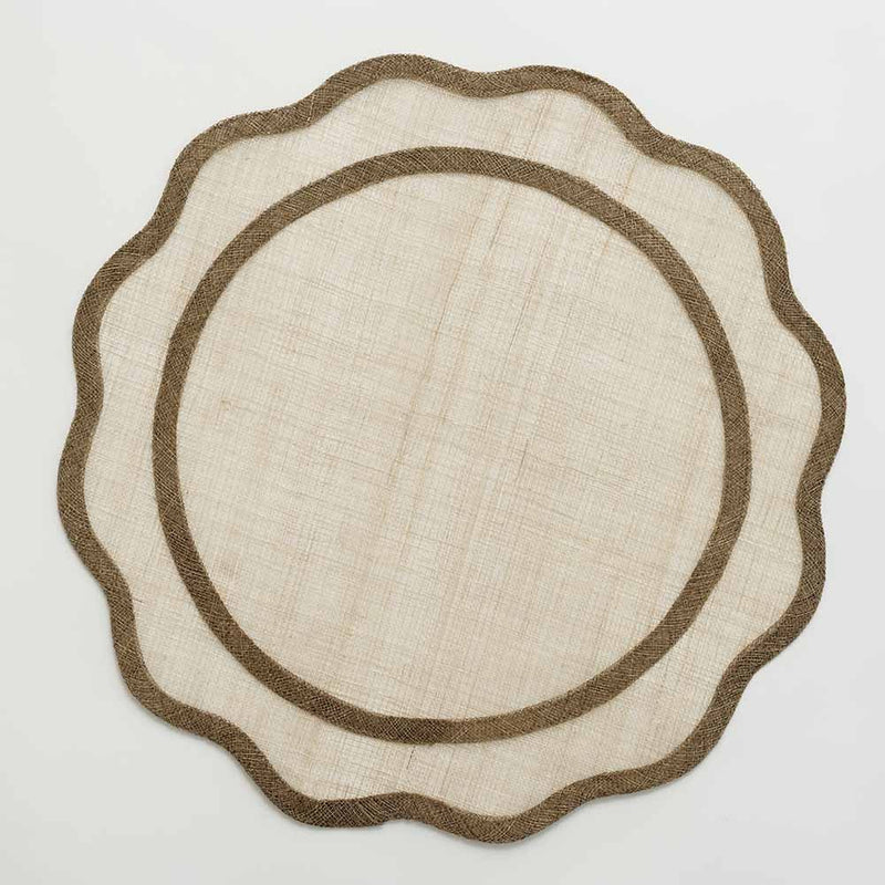 Brown Scalloped Woven Placemat