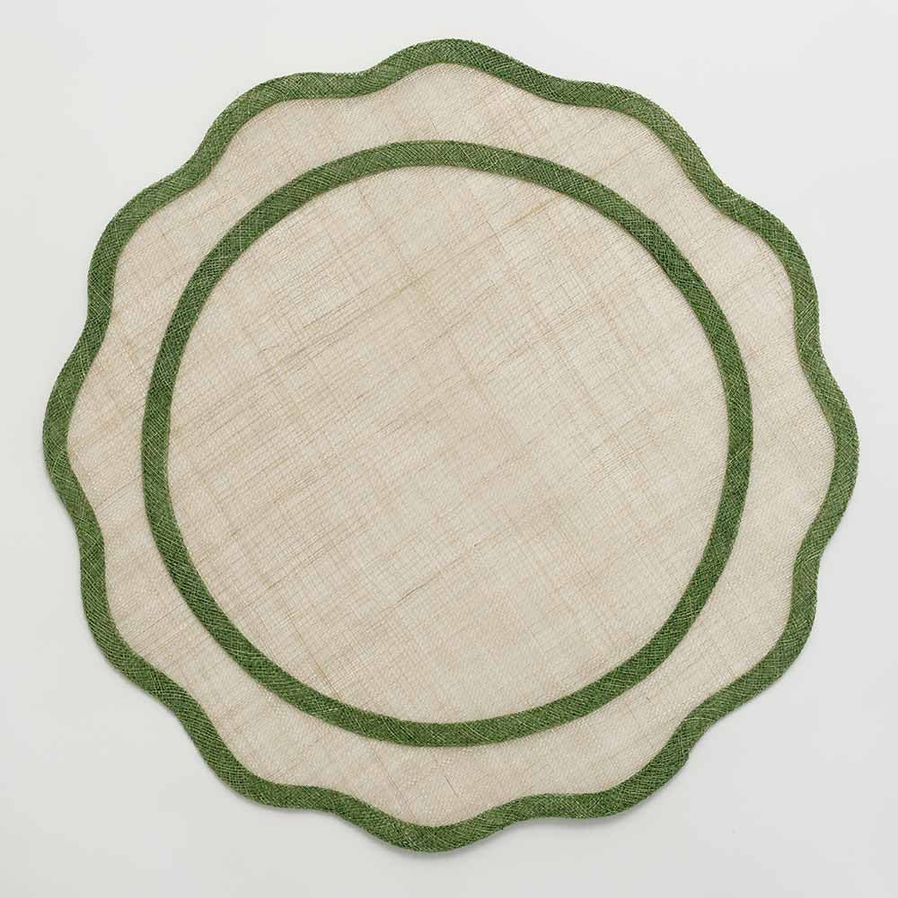 Green Scalloped Woven Placemat