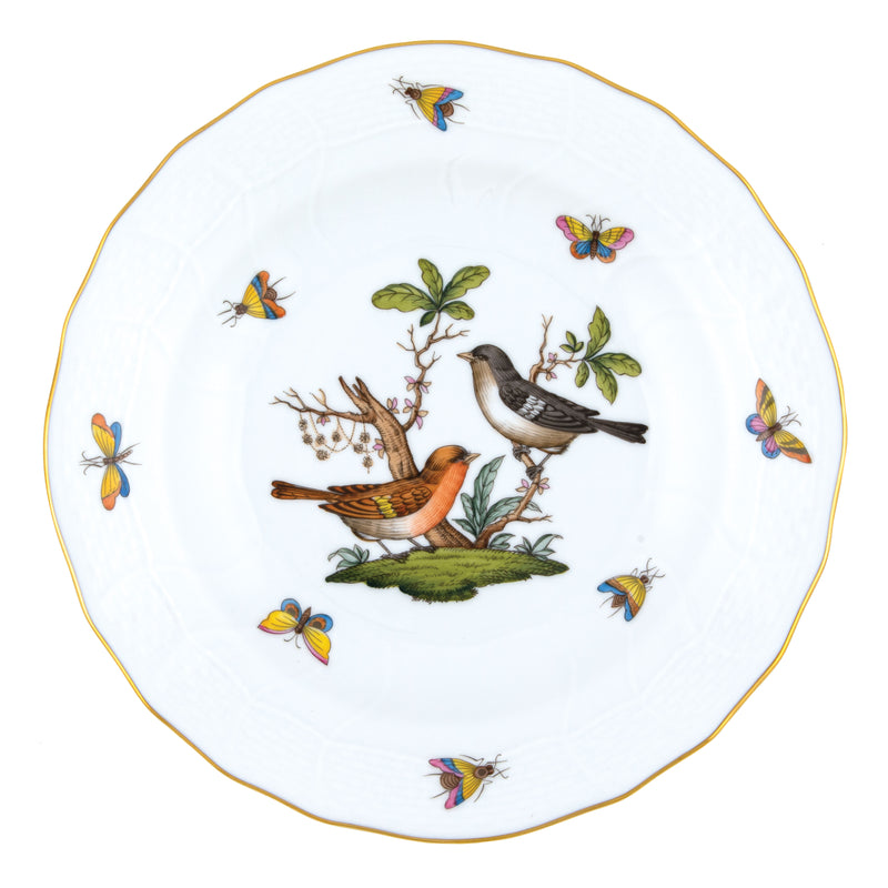 Herend Rothschild Bird Motif 05 Dessert Plate, 8.25D