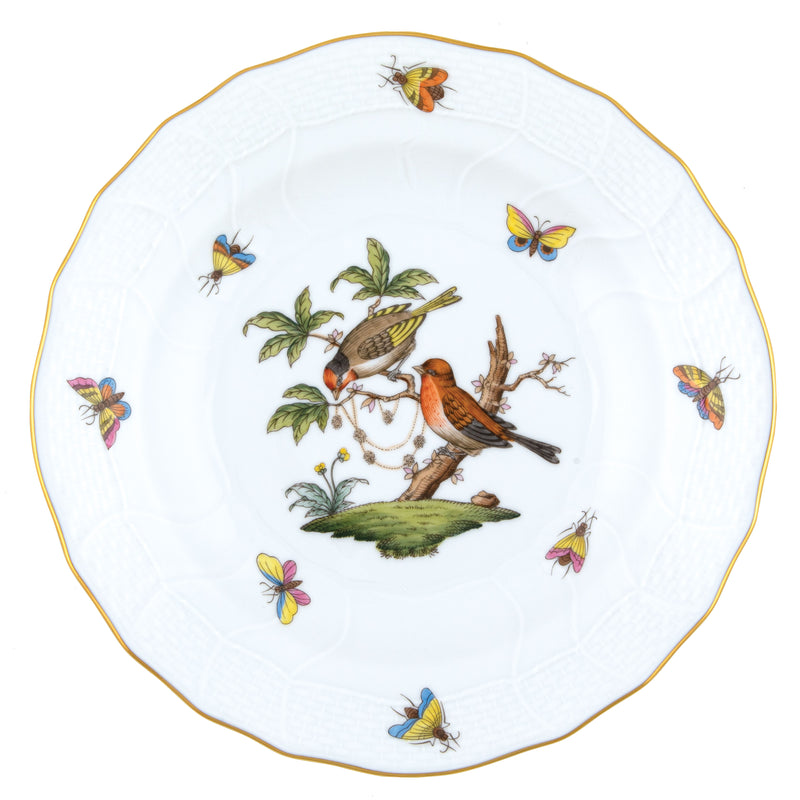 Herend Rothschild Bird Motif 10 Dessert Plate, 8.25D
