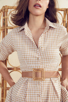 Rattan Buckle Belt, Natural
