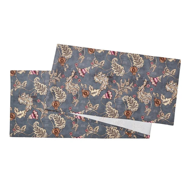 Paisley Vine 90" Runner, Blue Gray
