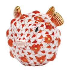 Herend Puffer Fish, Rust
