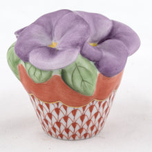 Herend Pansies in Flowerpot, Rust
