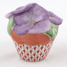 Herend Pansies in Flowerpot, Rust