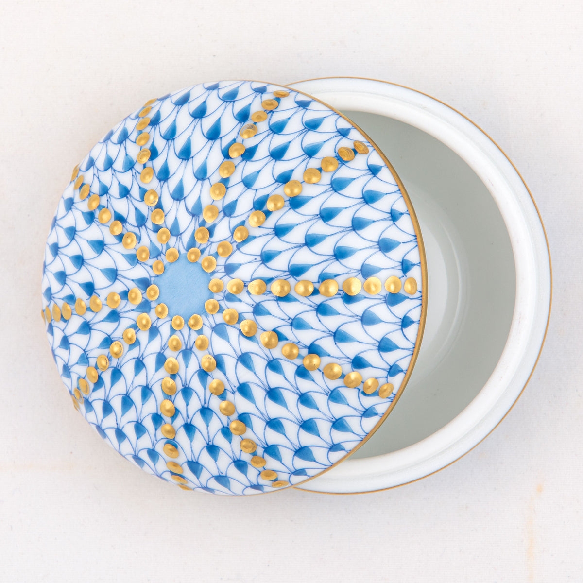 Herend Sea Urchin Box, Blue