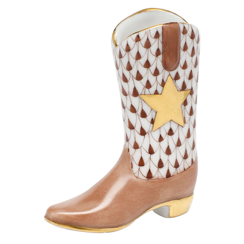 Herend Cowboy Boot, Brown