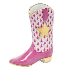 Herend Cowboy Boot, Raspberry