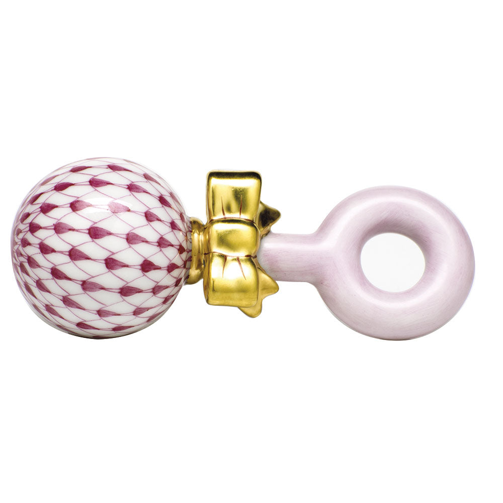 Herend Baby Rattle, Pink