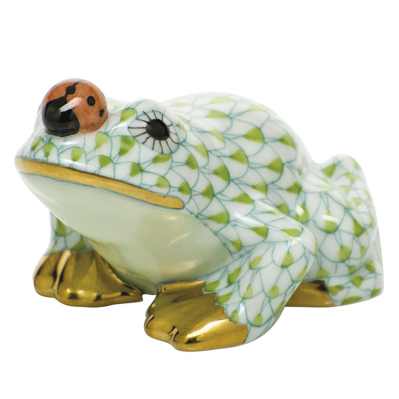 Herend Frog with a Ladybug, Key Lime