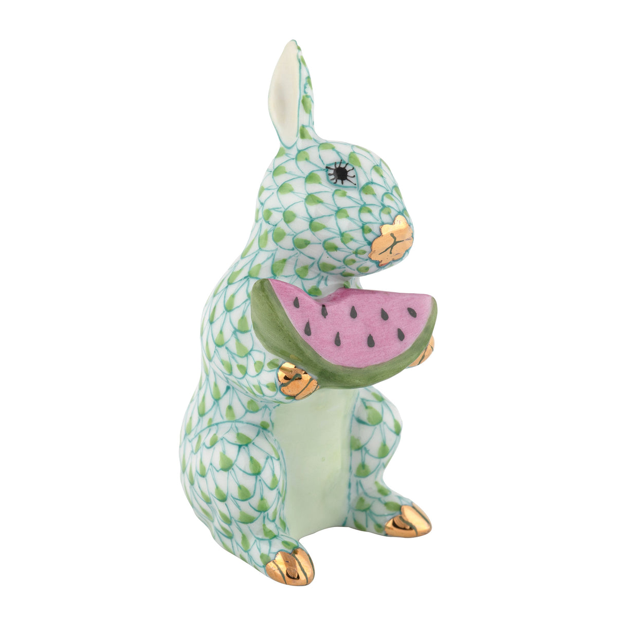 Herend Bunny with Watermelon, Key Lime