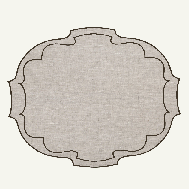 Parker Waxed Linen Placemat, Natural/Brown