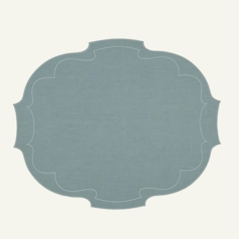 Parker Waxed Linen Placemat, Cerulean