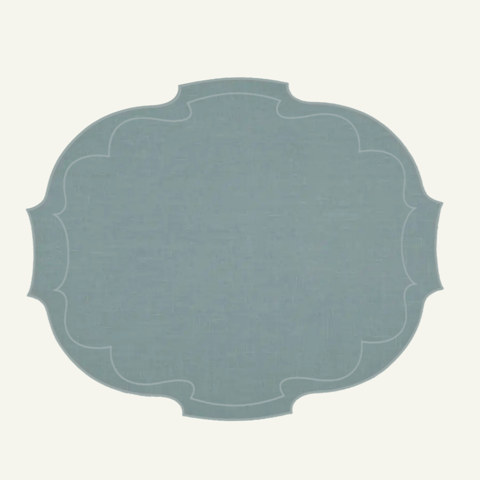 Parker Waxed Linen Placemat, Cerulean