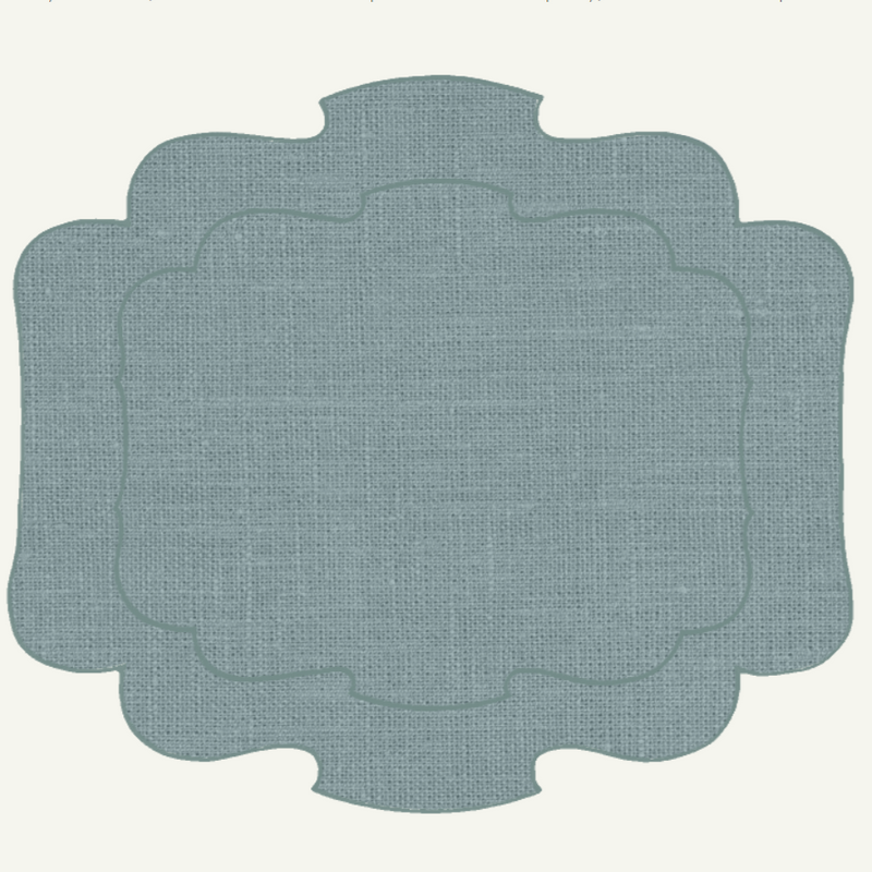 Blake Waxed Linen Placemat, Cerulean