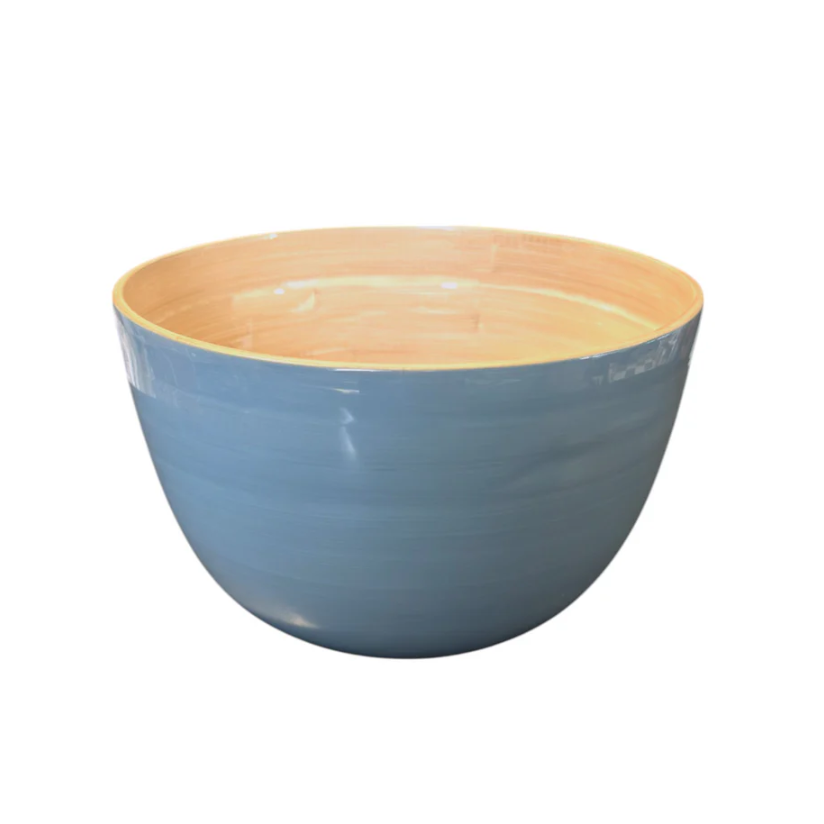 Bamboo 8.6" Serving Bowl, Dove Blue