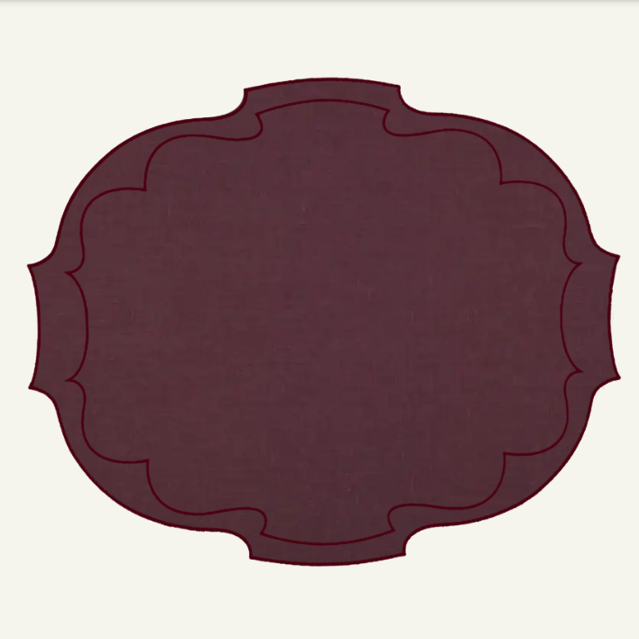 Parker Waxed Linen Placemat, Wine/Wine