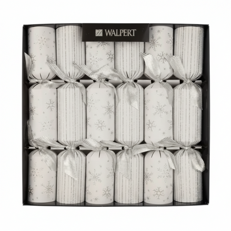 Silver Snowflakes Crackers, Set of 6