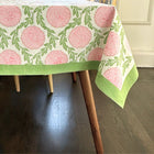 Pink and Green, Flowers & Vines Tablecloth