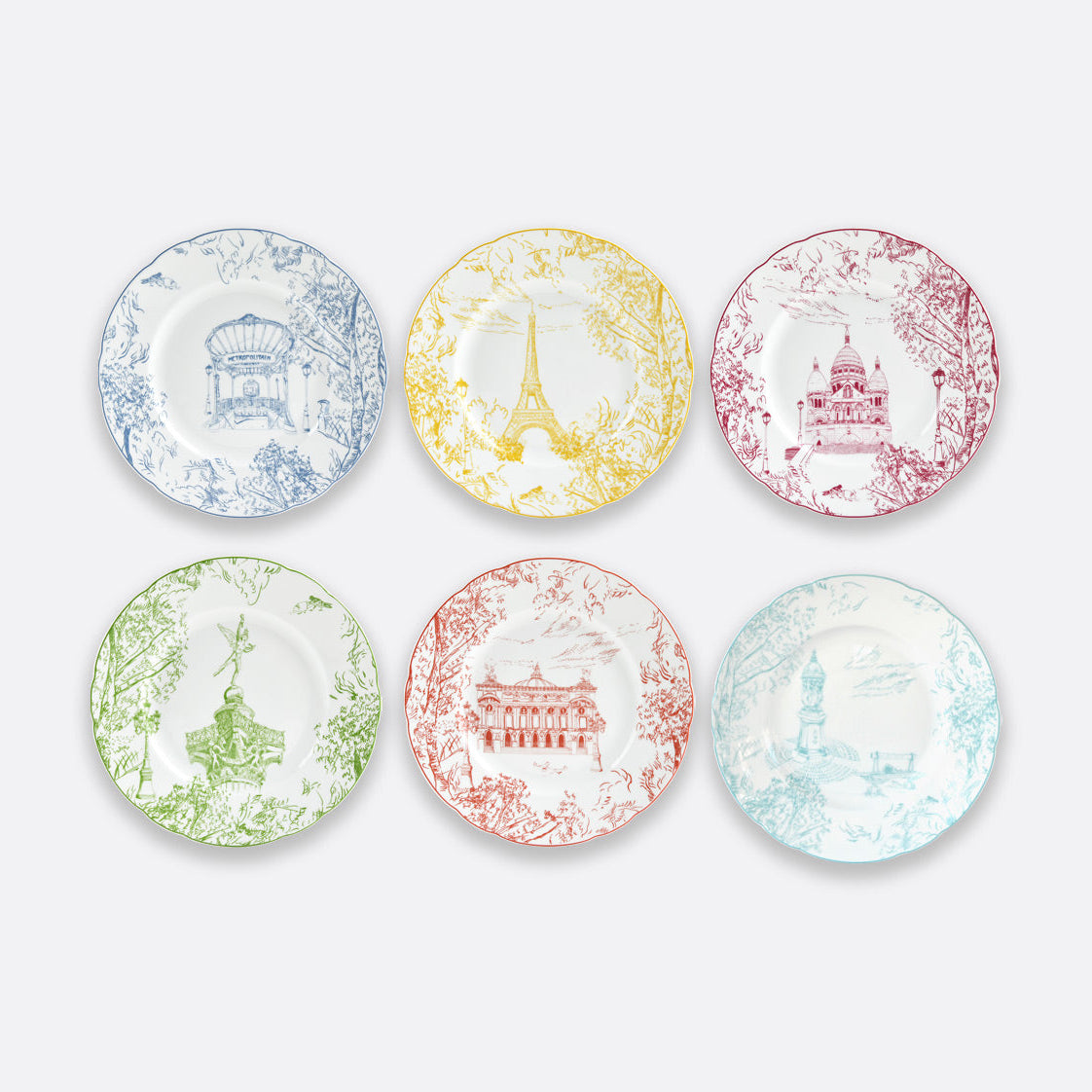 Tout Paris Salad Plate, S/6