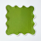 Olive Chartreuse Scalloped Linen Napkin