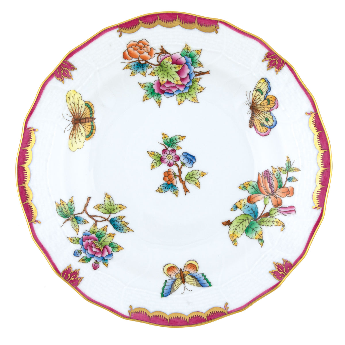 Herend Queen Victoria Pink Dessert Plate, 8.25D
