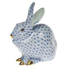 Herend Bunny Sitting, Blue
