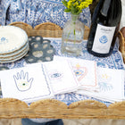 Lucky Charm Embroidered Linen Cocktail Napkins