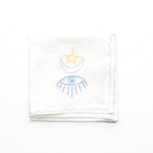 Lucky Charm Embroidered Linen Cocktail Napkins