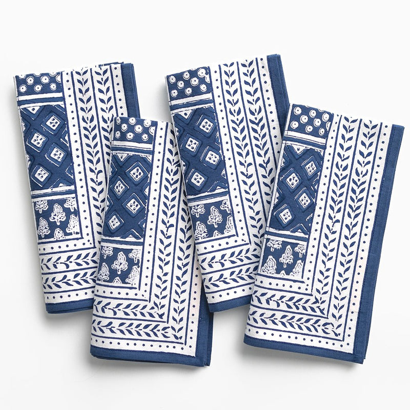 Pom Buti Patchwork Blue Napkin