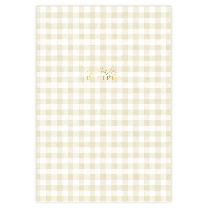 Beige Gingham Heirloom Recipe Book