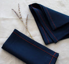 Navy & Red Trim Napkin