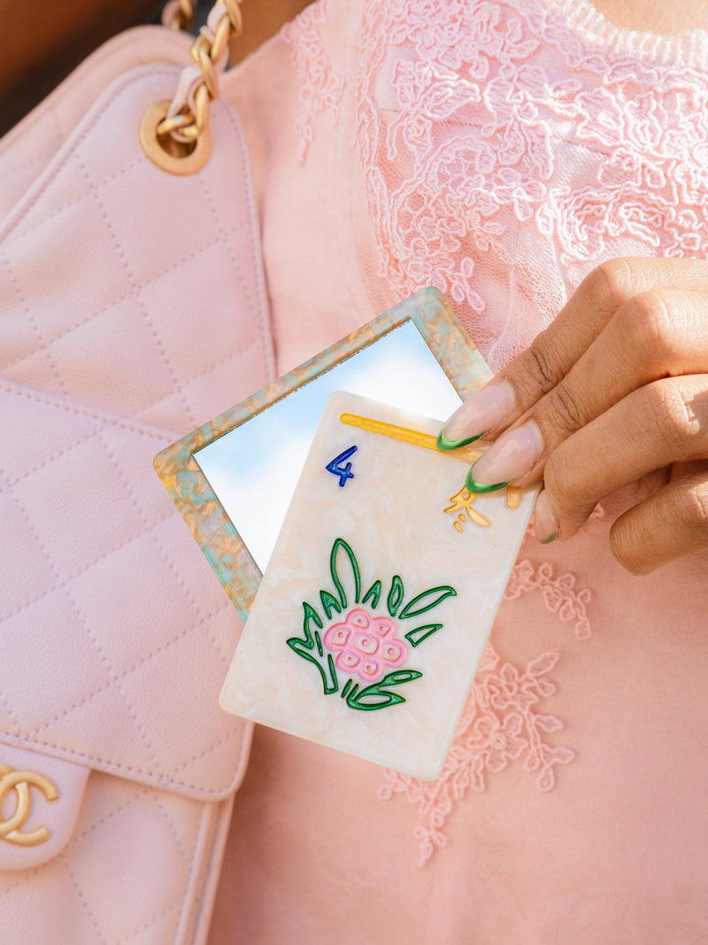 Flower Mahjong Compact Mirror