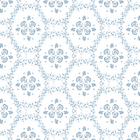 Blue Floral Trellis 53x53" Square Scalloped Edge