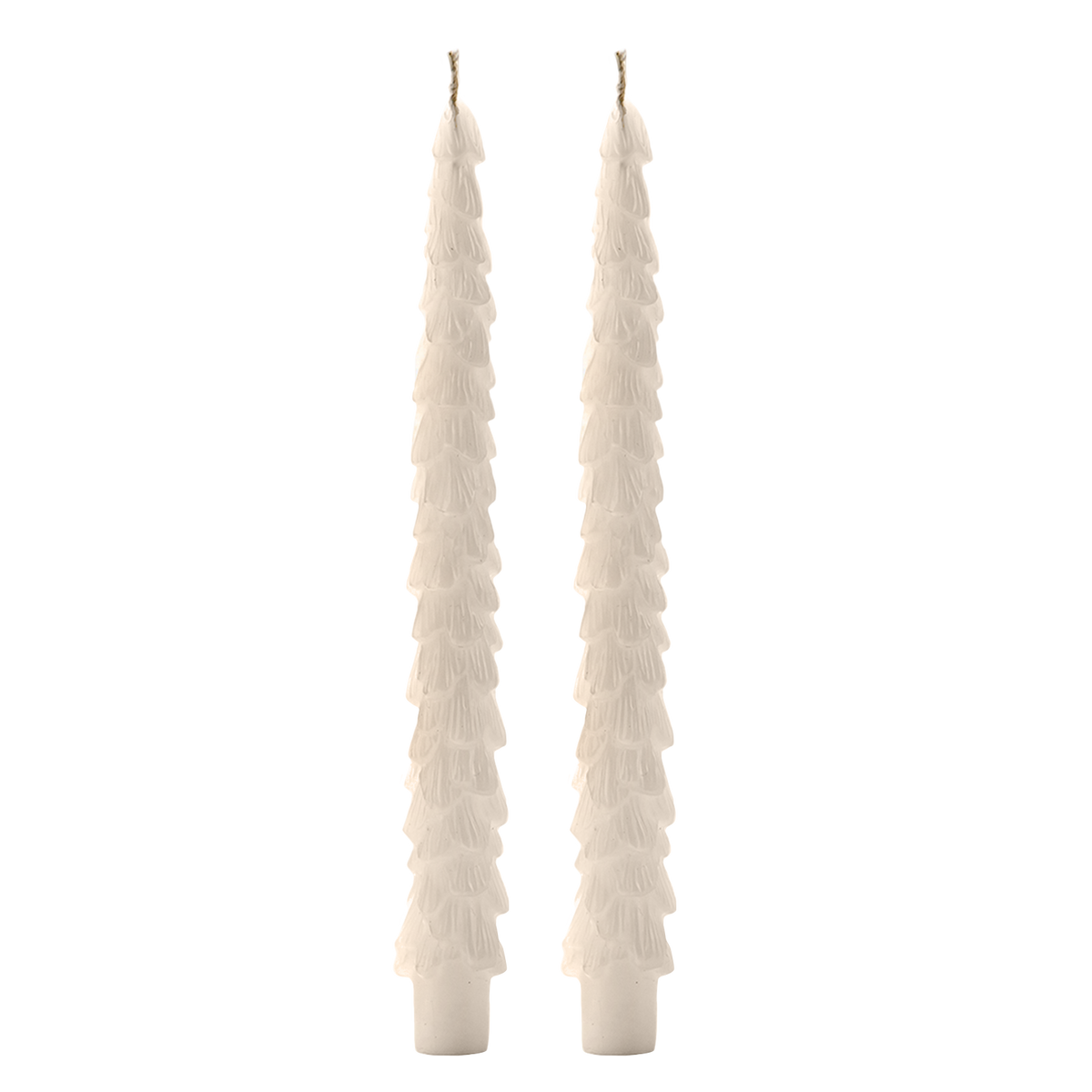 Cream Tree Taper Candles, Set of 2